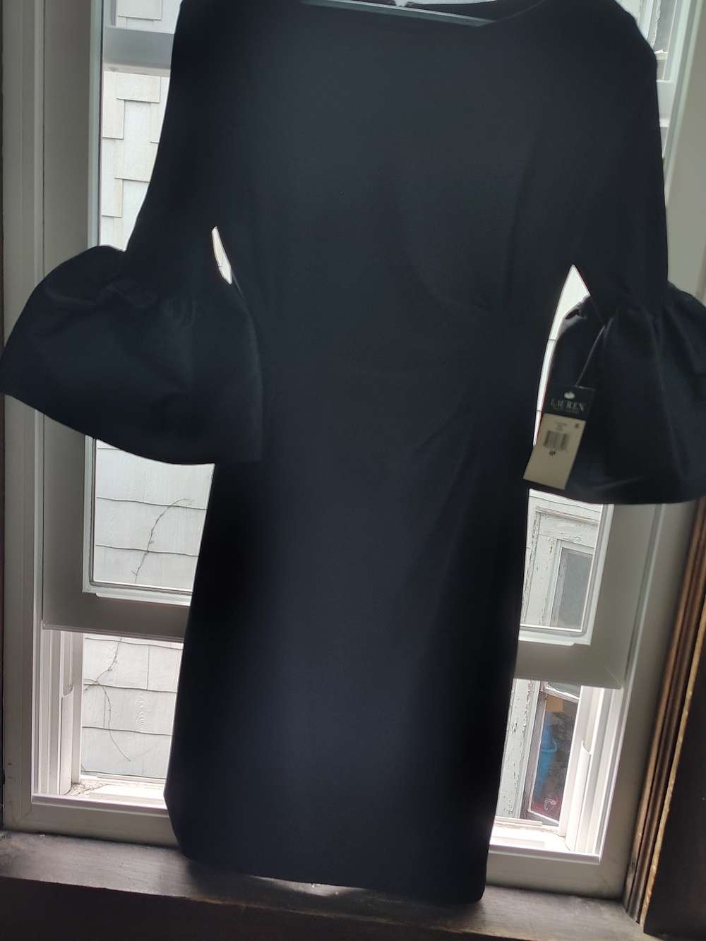 Ralph Lauren Black Quarter Length-Sleeve Dress with Bell Sleeves